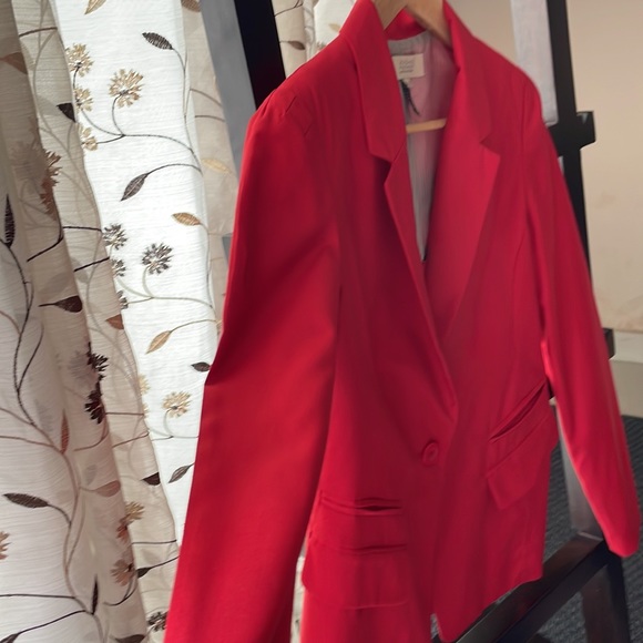 Bershka women cherry red blazer - Picture 5 of 11